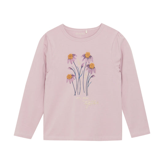 Minymo T-Shirt Langarm mit Blumen Print-Mokkini Kindermode